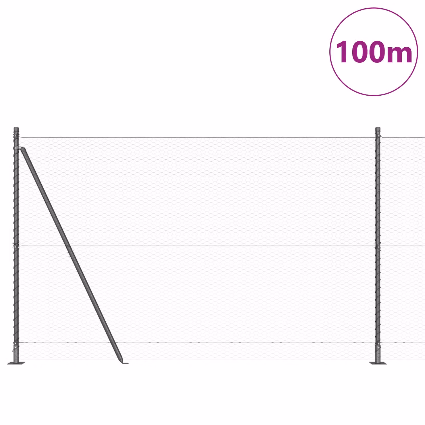 Berkfield Home Grey Steel Hexagon Fence, W: 100 cm, H: 160 cm – 2