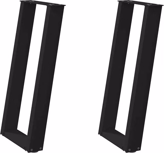 Berkfield Home U-Shaped Console Table Legs, 2 Pieces, Black Steel, W: 28 cm, H: 72-73 cm