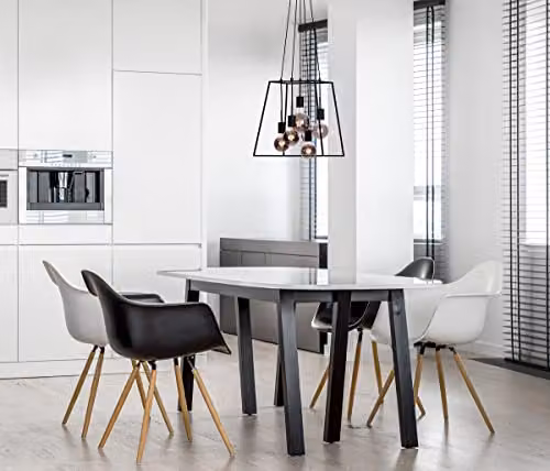 Netlighting Almodovi Industrial Retro 6 Light Cluster Pendant Ceiling Light E27 in Black – 2