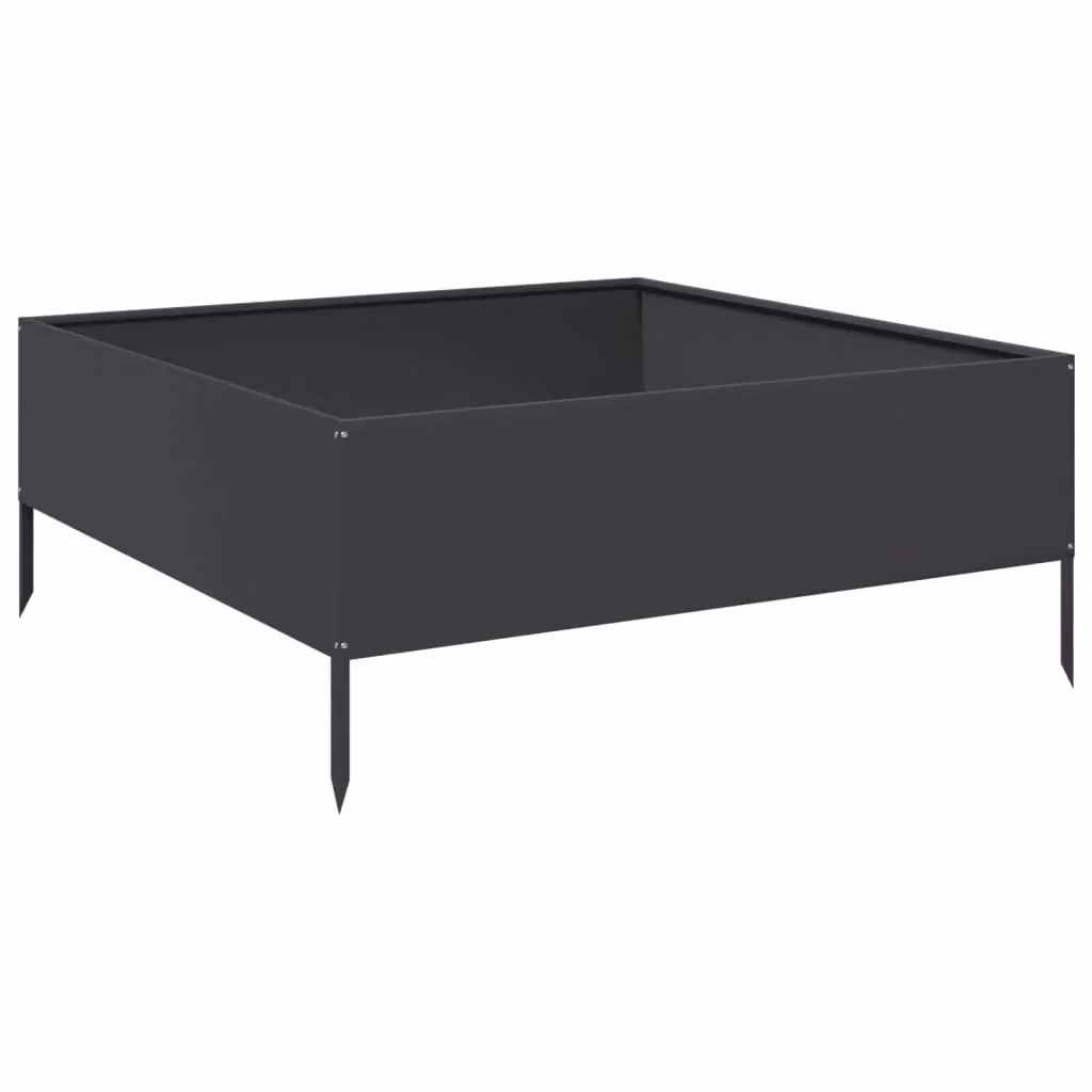 Berkfield Home Garden Black Steel Raised Bed W/D/H: 100 x 100 x 25 cm – 2