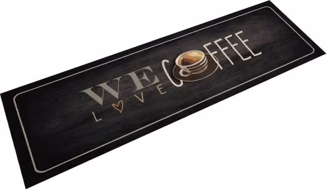 Berkfield Home Washable Velvet Kitchen Rug in Black, W/D/H: 45 x 150 cm