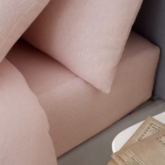 Catherine Lansfield Pink Brushed Cotton Flannelette Fitted Sheet, 90 x 200 cm