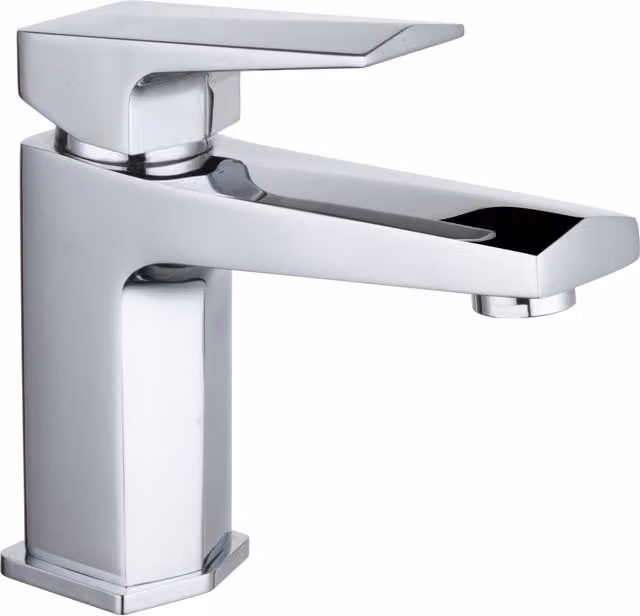 Balterley Square Mono Basin Mixer Tap with Single Lever and Push Button Waste, Chrome – 1
