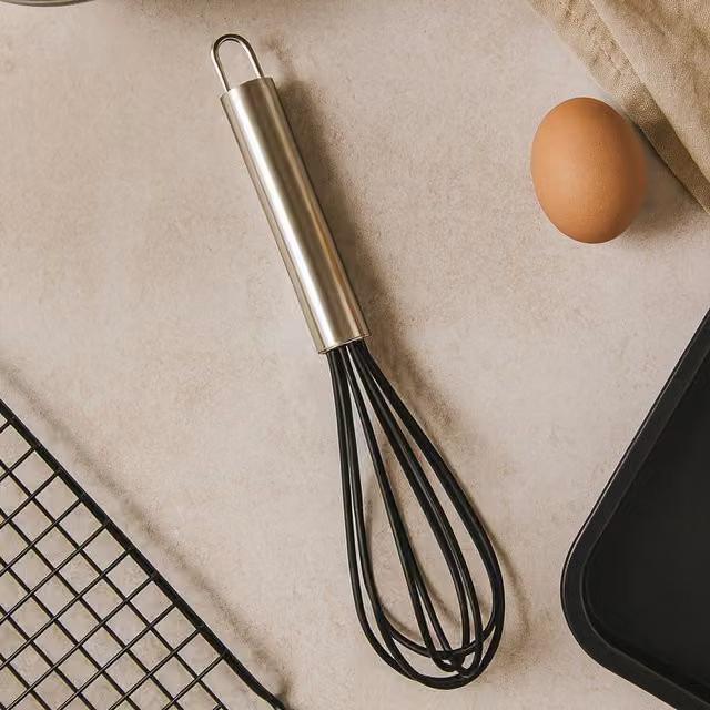 Maison by Premier Silicone Whisk with Stainless Steel Handle in Black and Silver