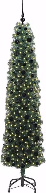 Berkfield Home Artificial Christmas Tree with 300 Warm White LEDs and Stand, Green