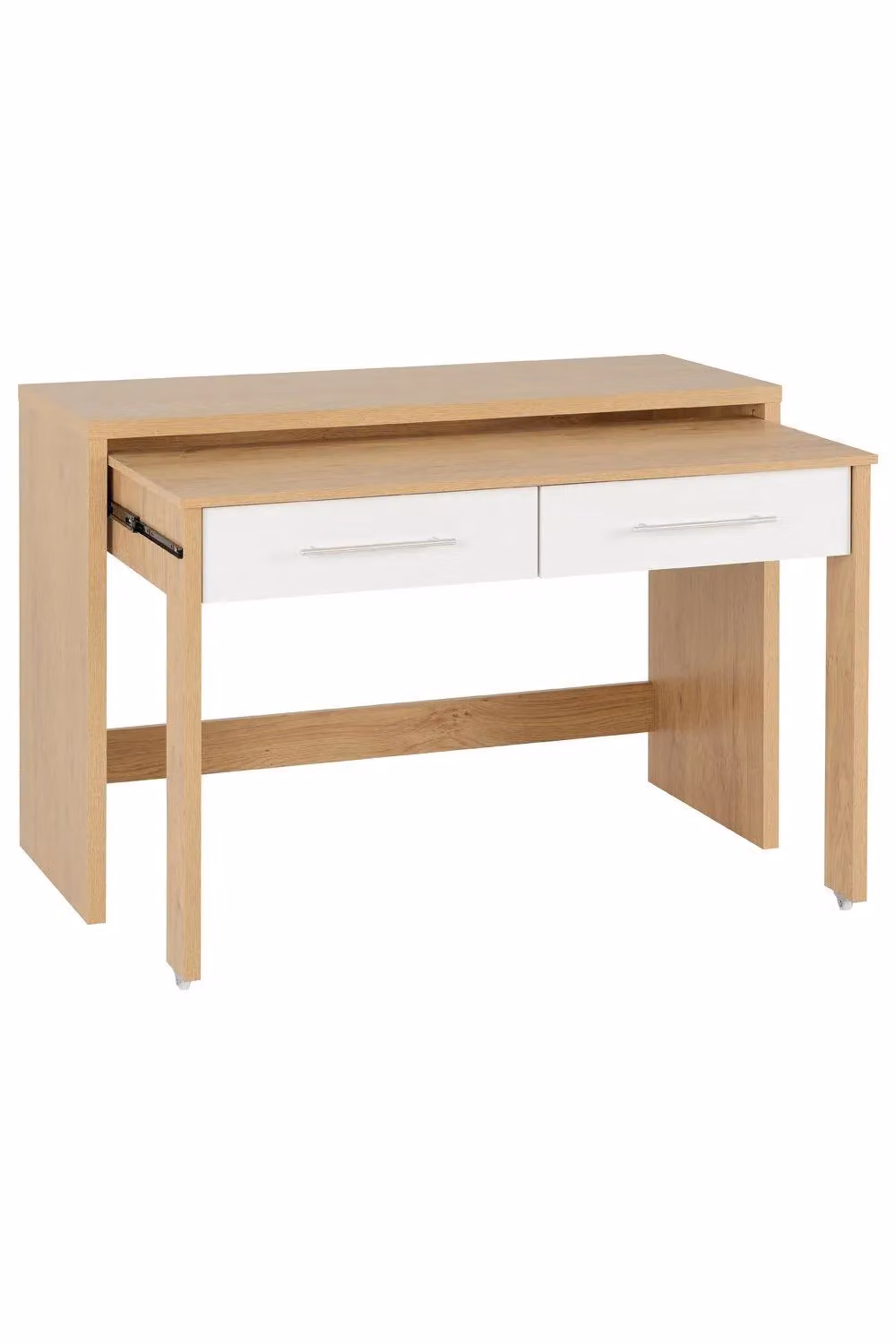 Seconique Seville Modern Glossy White and Oak Writing Desk – 2