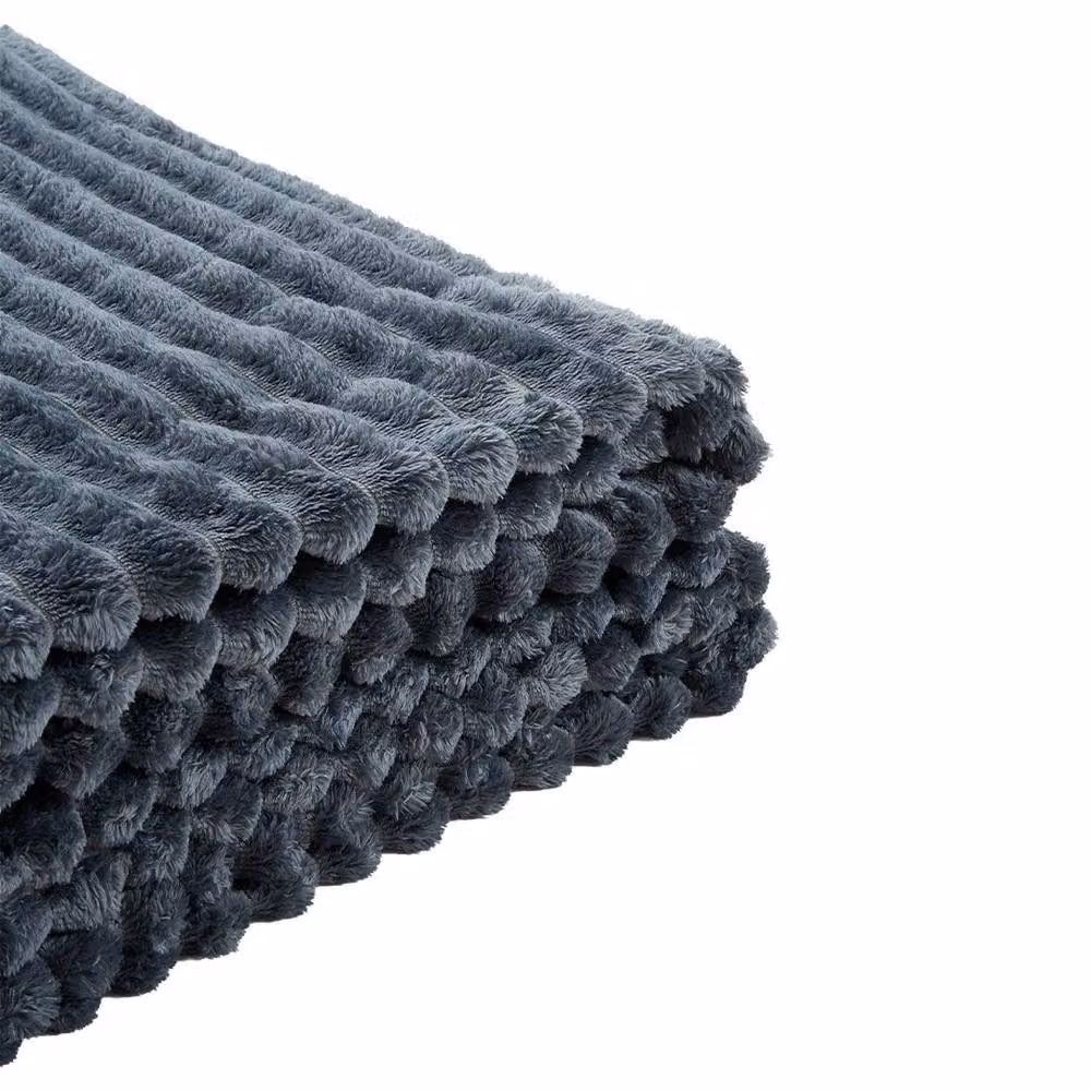Kelvenix Grey Faux Fur Throw Blanket, W: 100 cm x D: 190 cm – 3