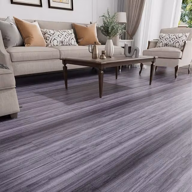 Livingandhome Grey Wood Look Rigid SPC Vinyl Plank Flooring