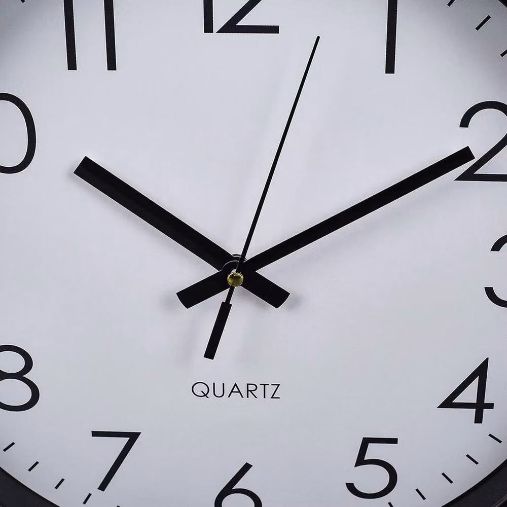 PAWNORA Modern Round Silent Quartz Wall Clock in Black, Diameter: 100 cm – 3
