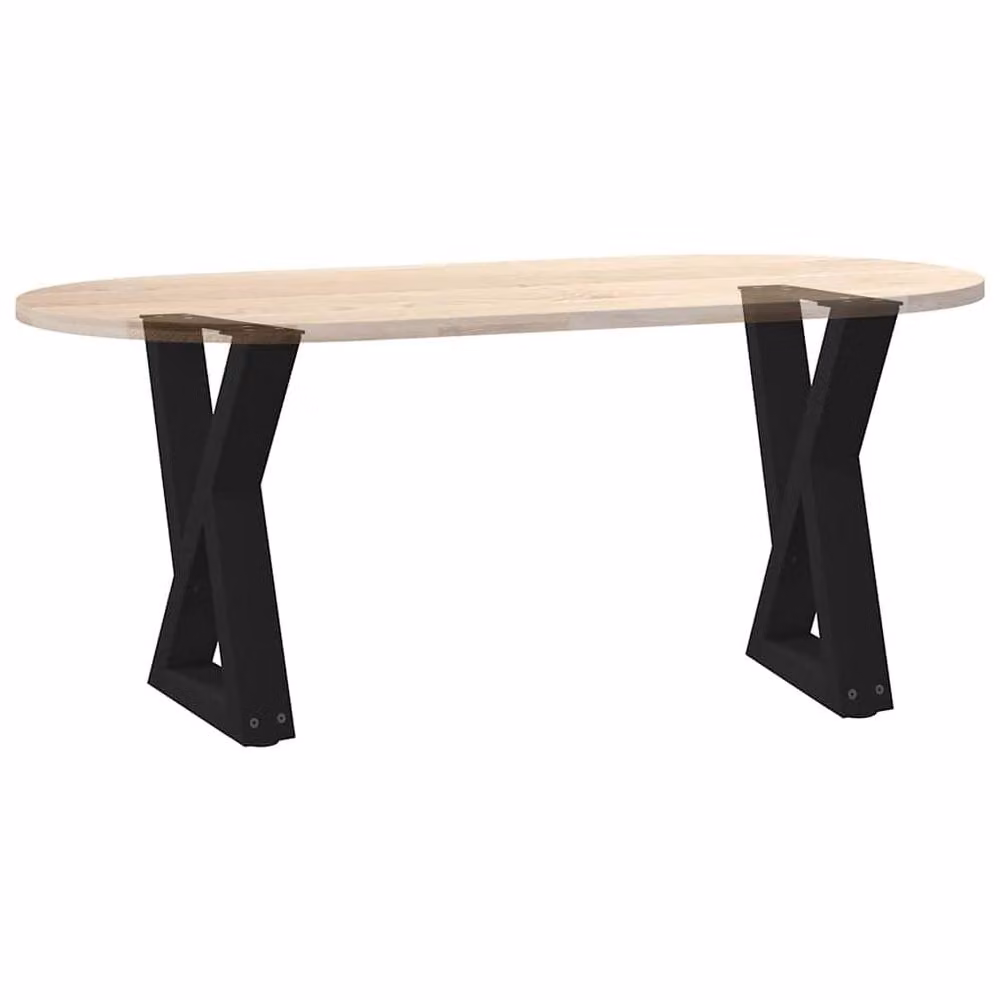 Berkfield Home Steel Coffee Table Legs, 2 Pieces, Black Matt, W: 28 cm, H: 42-43.3 cm – 5