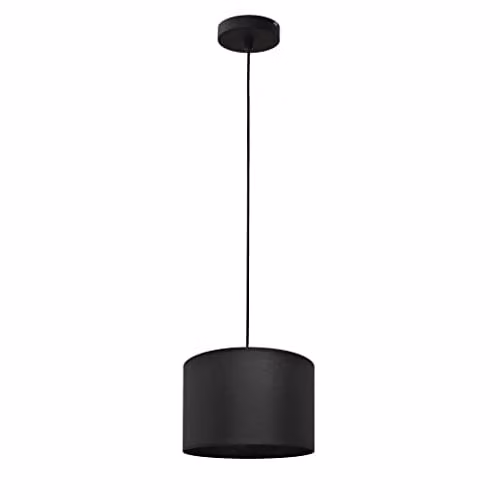 Netlighting Alba Cylindrical Pendant Ceiling Light Black Diameter: 20 cm