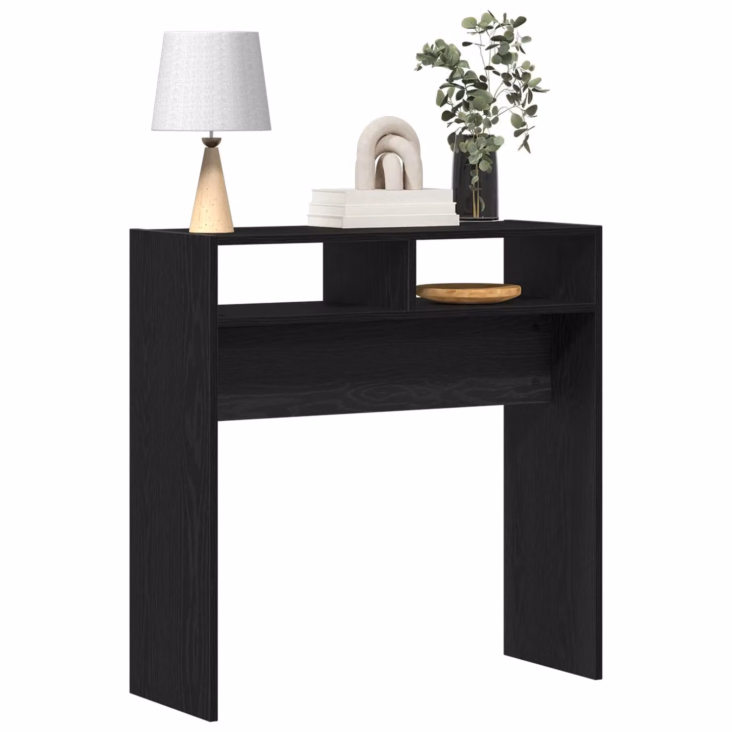 Berkfield Home Black Oak Console Table in Black Engineered Wood, W/D/H: 78 x 30 x 80 cm – 3