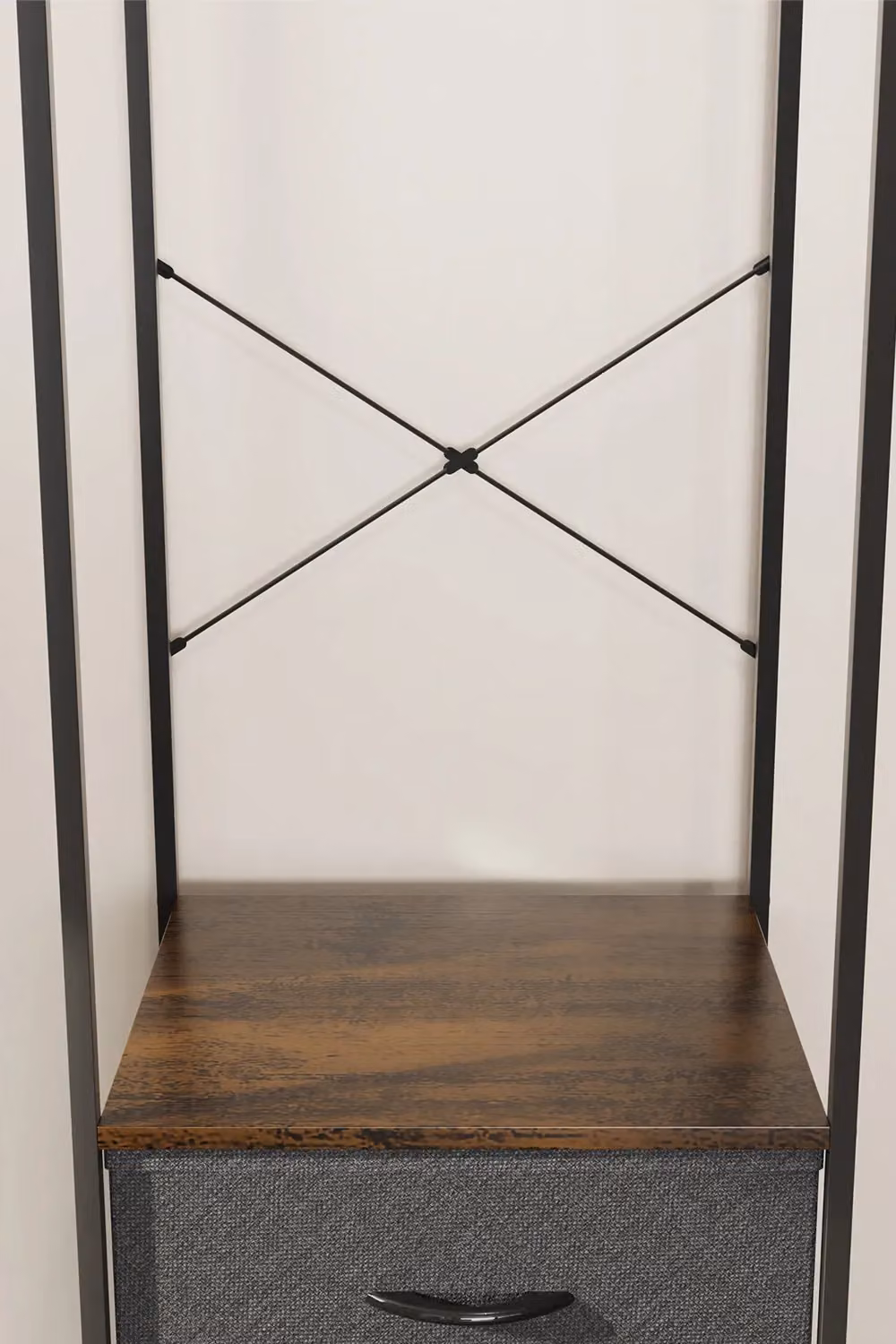 FWStyle Industrial 3 Drawer Storage Unit with Hanging Rail in Brown and Black – 3