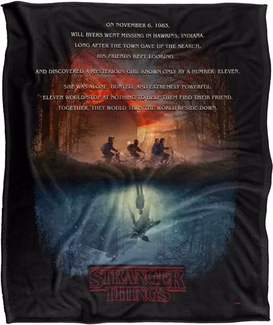 Stranger Things Upside Down Super Soft Throw Blanket, Multicolour, W: 152 cm, D: 127 cm – 1