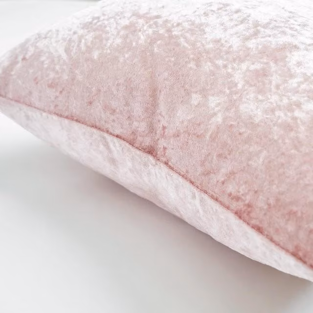 Sienna Luxury Crushed Velvet Cushion Covers, Set of 4, Pink, 45 x 45 cm