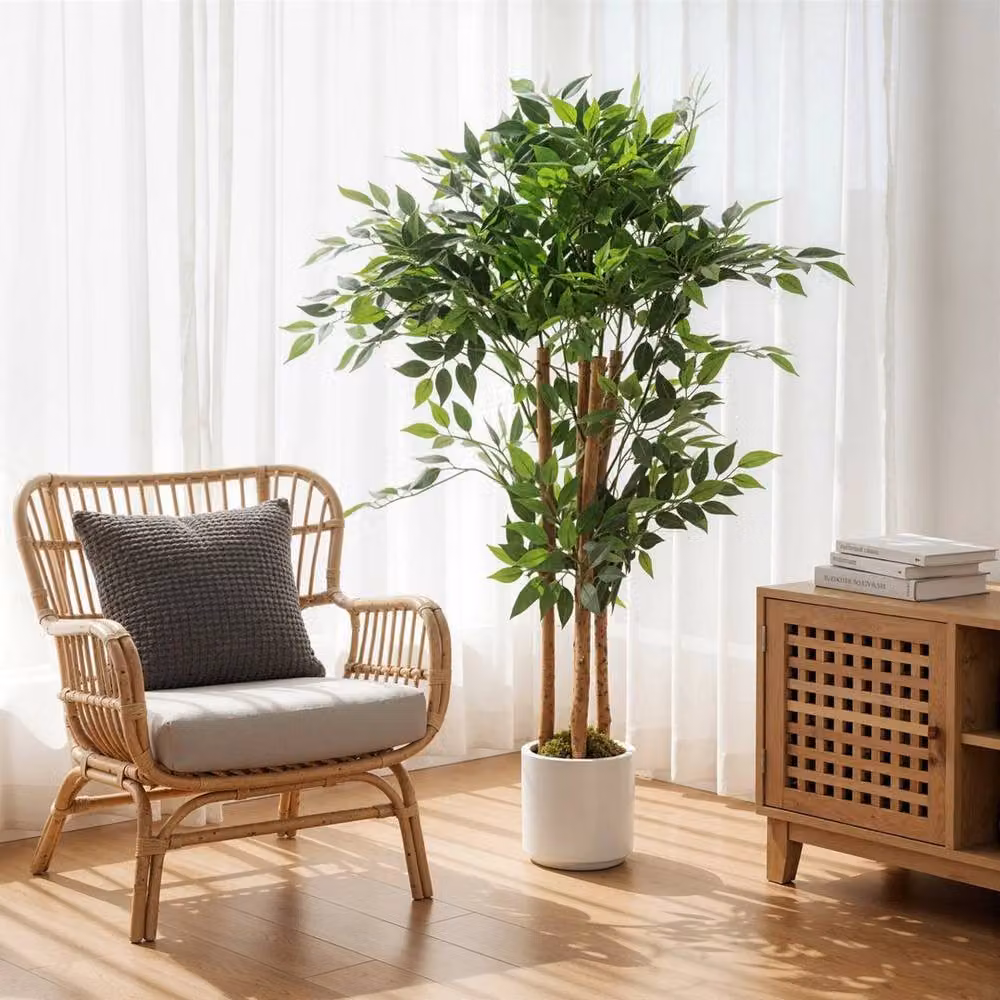 KORVIXA Green Artificial Ficus Tree, Height: 120 cm – 2