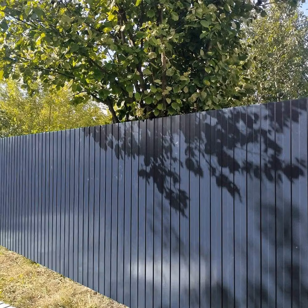 FLAVORA 12 Pack Galvanised Corrugated Metal Roofing Tiles in Dark Grey, W: 52 cm x L: 1000 cm – 6