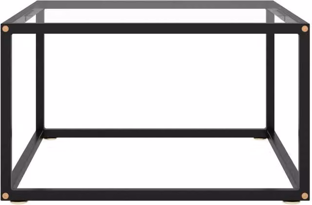 Berkfield Home Black Modern Coffee Table with Tempered Glass, W/D/H: 60 x 60 x 35 cm