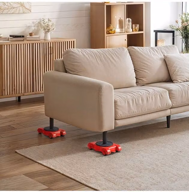 H&O Direct 5 Piece Furniture Lift Mover Tool Set with Wheels in Red – 1