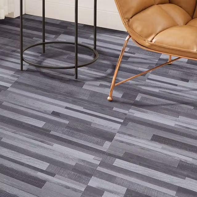 Darphe 36 Piece Wood Look Self Adhesive PVC Flooring Planks in Multicolour and Grey