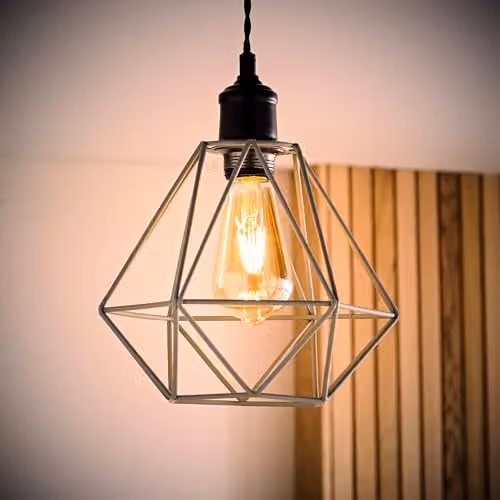 MiniSun Retro Style Grey Metal Basket Pendant Ceiling Light Shade, Shade Width: 23.5 cm – 3