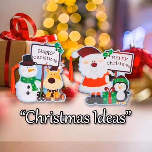 VFM e-Store Christmas Themed Present Gift Tags, 8 Pack, Multicolour, W: 16 cm, H: 16 cm, D: 0.1 cm – 6