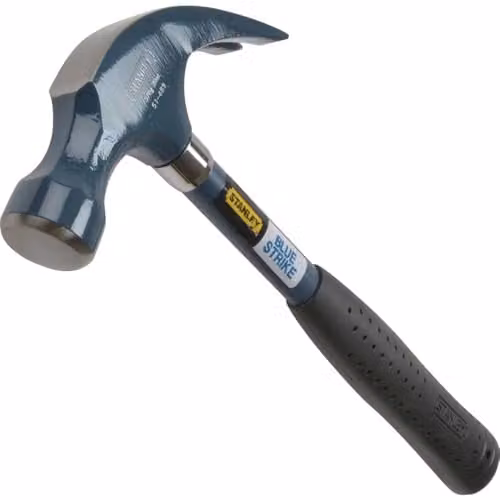 Stanley Blue Strike Forged Steel Claw Hammer with Fibreglass Handle, 567g