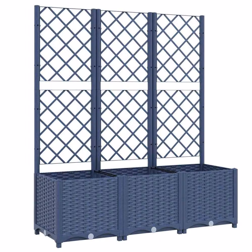 Berkfield Home Garden Planter with Trellis, Dark Grey, W/D/H: 120 x 40 x 136 cm – 3