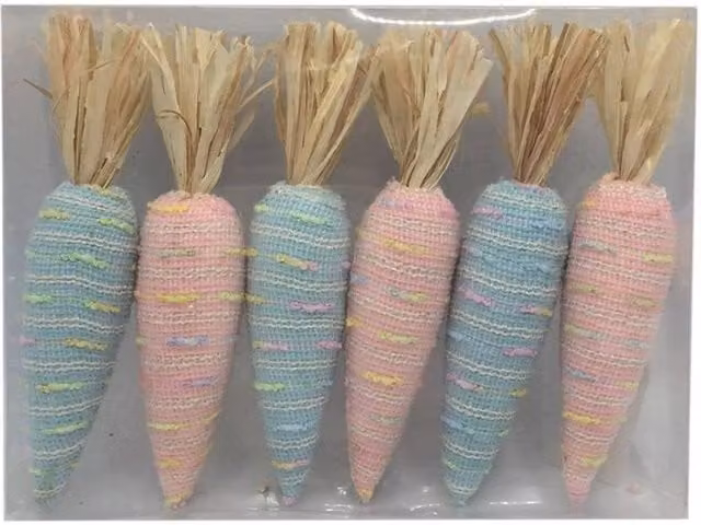 KDMD Pink and Blue Decorative Textile Carrots, 2 Pack