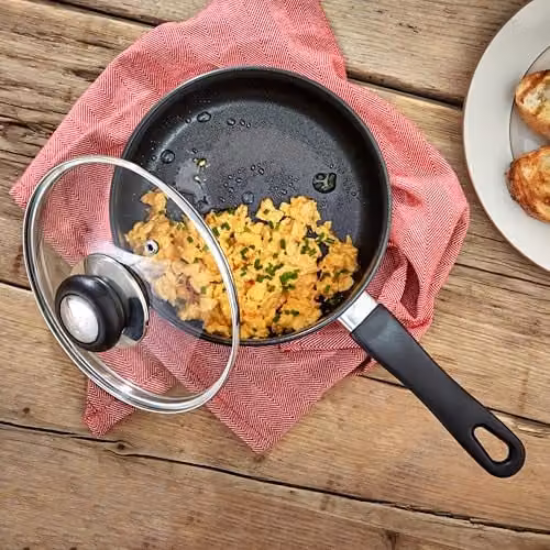 Judge Vista Non-Stick Stainless Steel Saucepan with Glass Lid, Silver, 16cm, 1L – 1