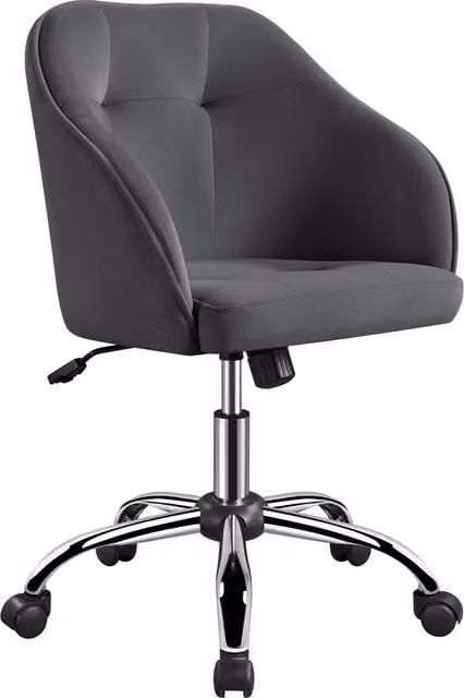 Yaheetech Modern Grey Fabric Task Chair for Home Office with Castors