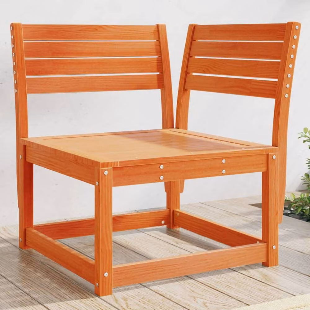 Berkfield Home Rustic Garden Corner Sofa in Waxed Brown Solid Pine, W/D/H: 73 x 73 x 78 cm – 2