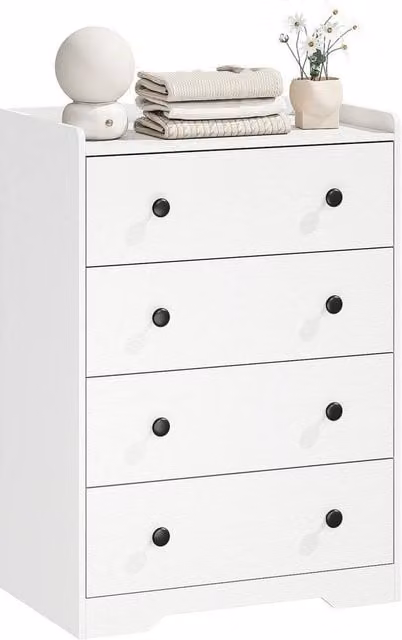 PAWNORA 4 Drawer Chest of Drawers in White – 1