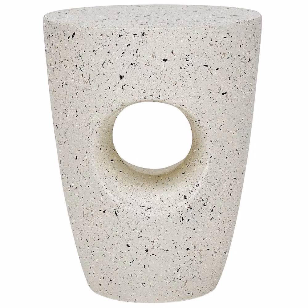 Wyld and Coco White Terrazzo-Effect Magnesium Oxide Side Table, Height: 37 cm – 2