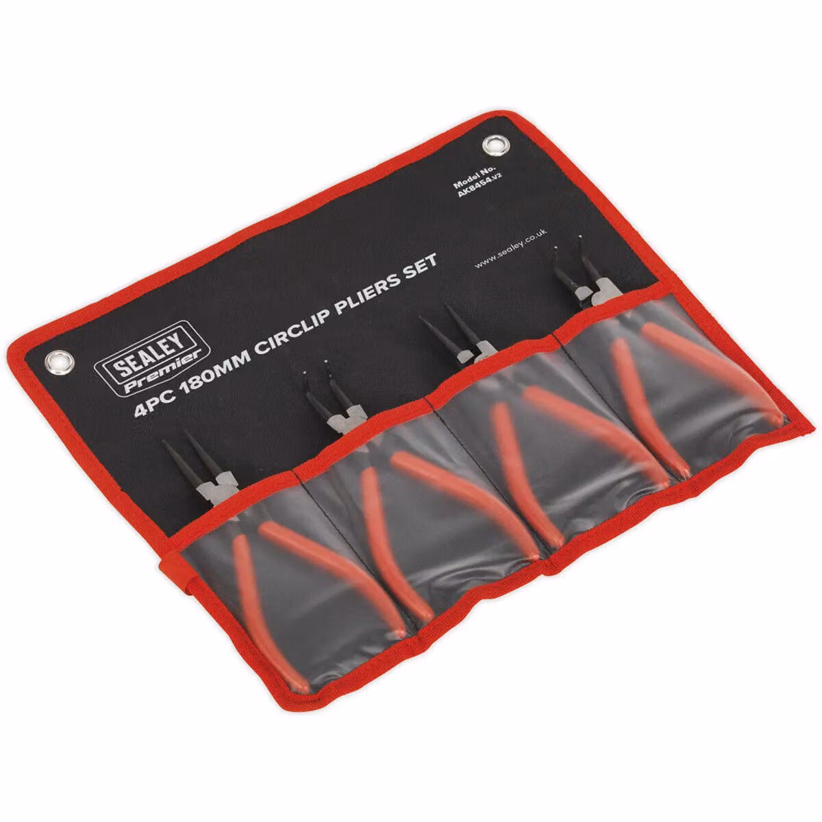 Loops 4 Piece 180mm Circlip Pliers Set in Red and Multicolour, Made from Chrome Vanadium and Stainless Steel – 2