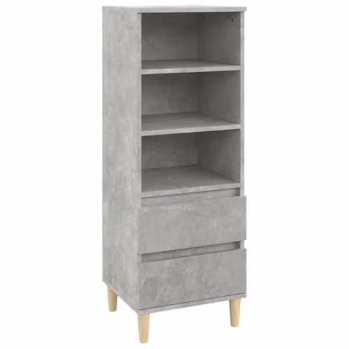 vidaXL Highboard in Concrete Grey, Engineered Wood, W/D/H: 40 x 36 x 110 cm