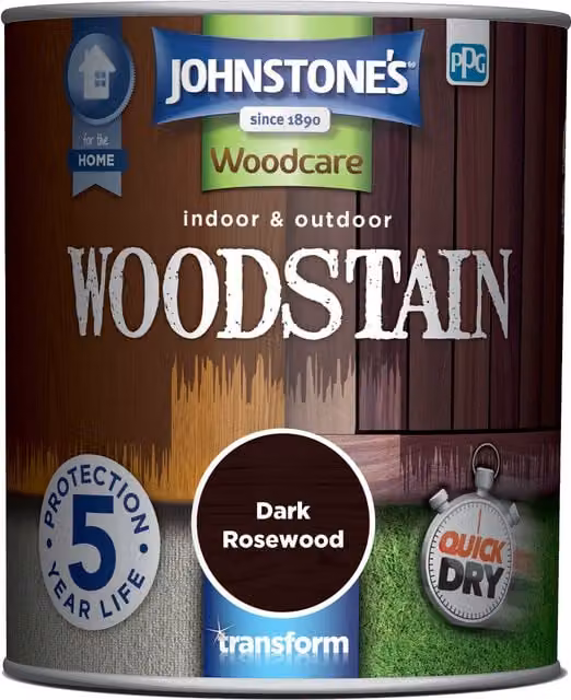 Johnstone's Interior and Exterior Woodstain in Dark Rosewood, 0.75 l