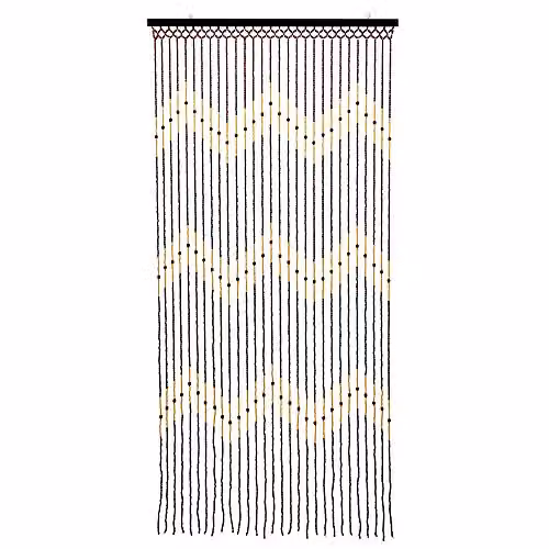 JVL Tuscany Hanging Waves Wooden Beaded Door Curtain Screen, Multicolour, W: 90 cm, H: 180 cm
