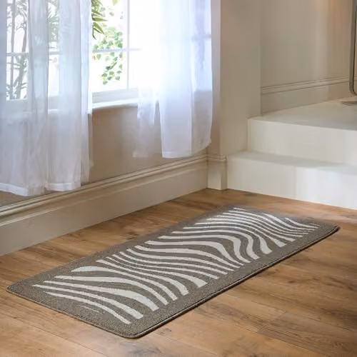 My Mat Sculptured Patterned Waves Mink Runner in Brown and Beige, W: 67 cm, L: 150 cm – 2