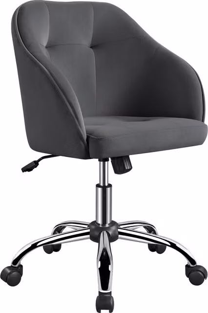 Yaheetech Modern Grey Fabric Task Chair for Home Office with Castors