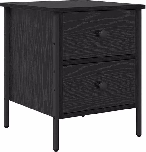 Berkfield Home Black Oak Bedside Cabinet W/D/H: 40 x 42 x 50 cm – 1
