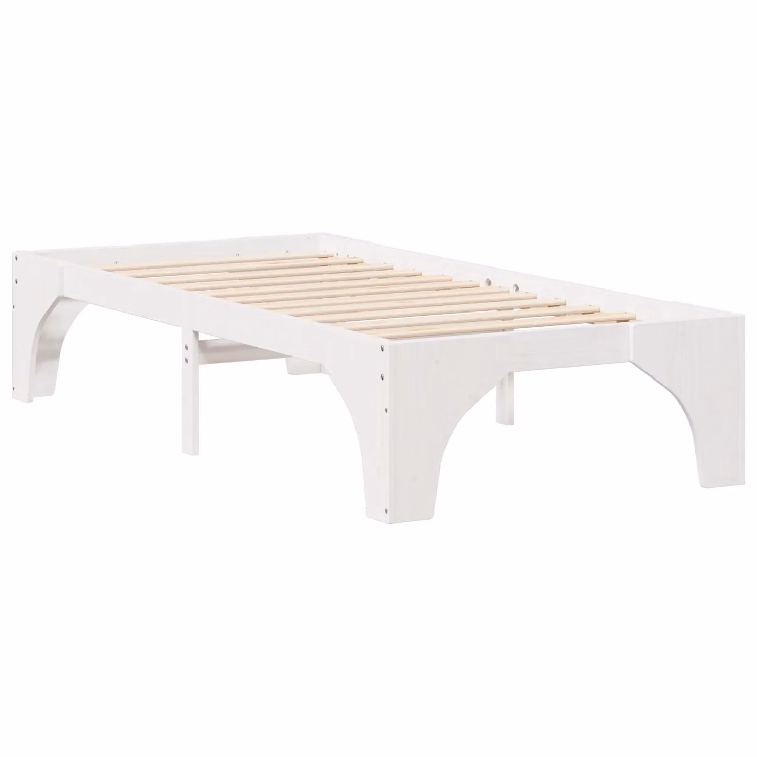 Berkfield Home Floor Bed Frame with Lift Up Storage Base in White Solid Pine Wood W/D/H: 100 x 200 cm – 2