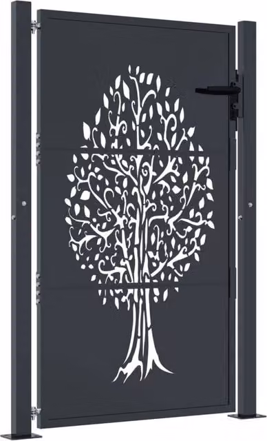 Berkfield Home Steel Garden Gate in Anthracite, W: 105 cm, H: 155 cm