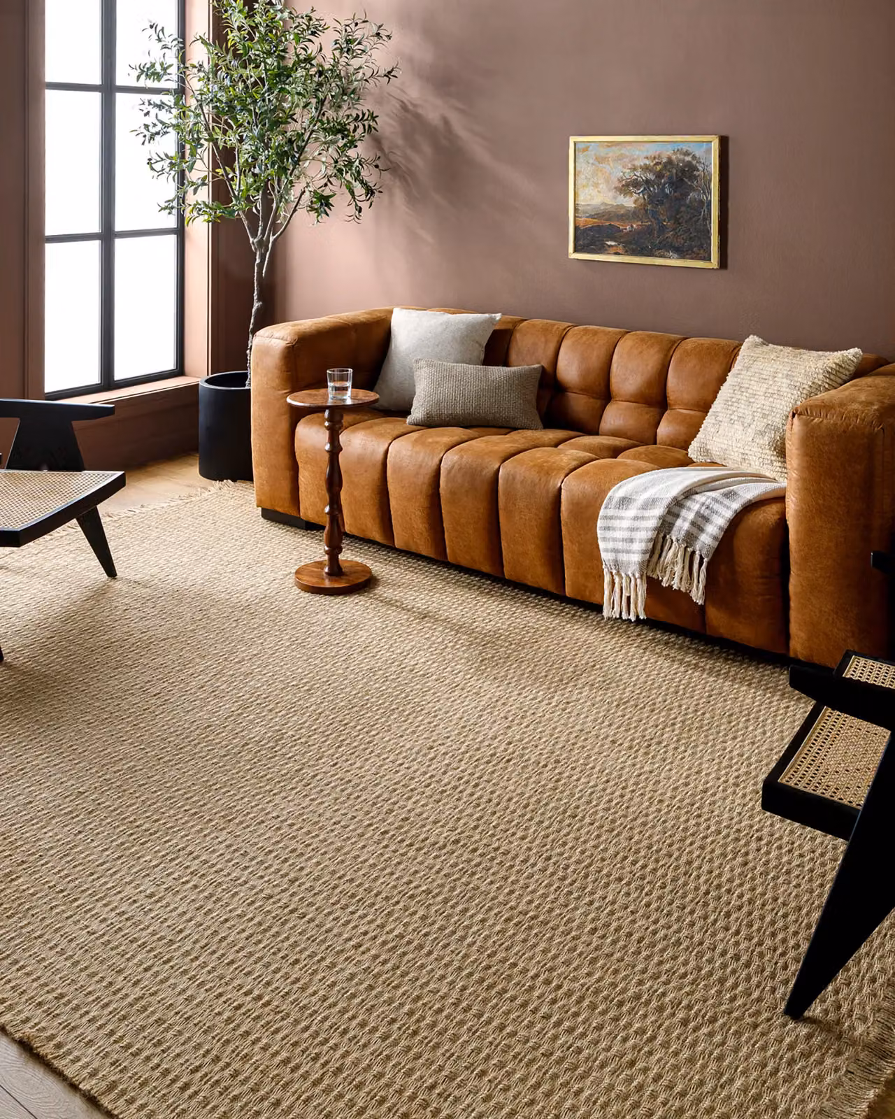 Livabliss Kimi Modern Jute Living Room Rug with Fringes, Brown, W: 160 cm, D: 215 cm – 4