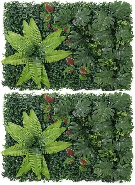 Marco Paul 2-Pack Artificial Fern Forest Leaf Screening Panels in Green, W: 60 cm x H: 40 cm