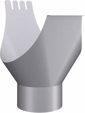 Lindab Majestic Half Round Galvanised Steel Gutter Outlet, Silver, 190mm