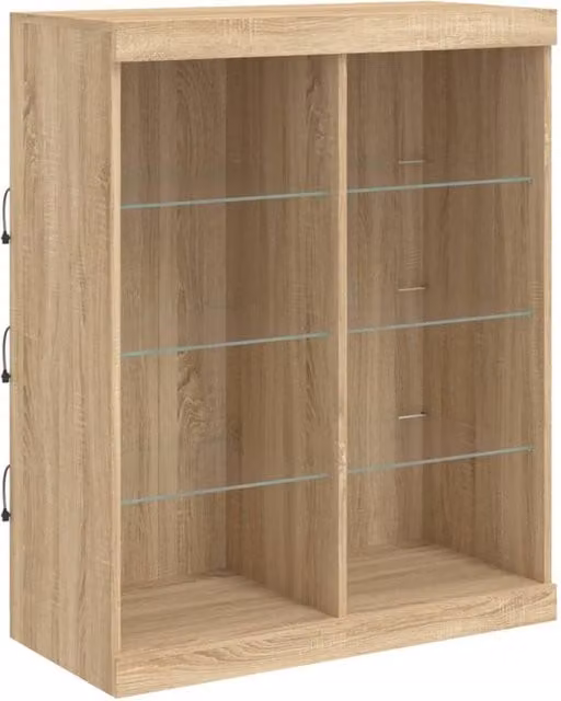 Berkfield Home Sonoma Oak Sideboard with Integrated LED Lights in Brown, W/D/H: 81 x 37 x 100 cm – 1