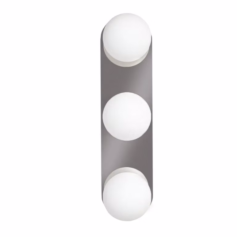 ValueLights Orbital 3 Way Bar Ceiling Light with Opal Glass and Warm White LED Bulbs in Silver