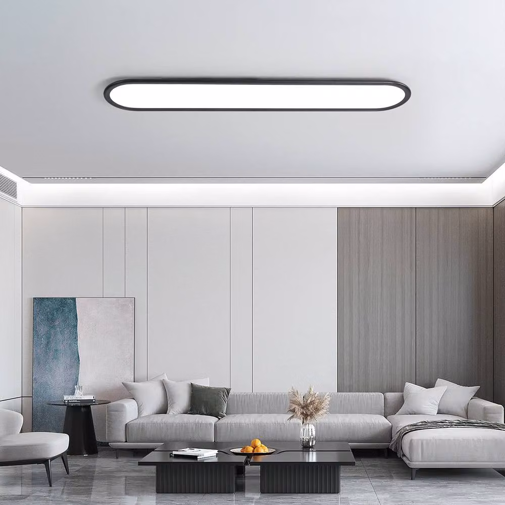 NIVOR Black Dimmable LED Ceiling Light with Remote Control, W: 140 cm – 4