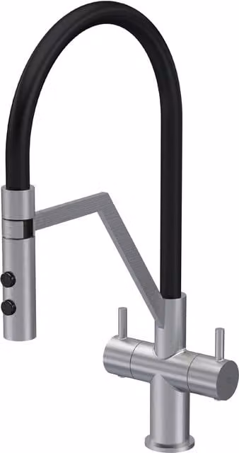 Balterley Rana Kitchen Mono Mixer Tap, Dual Lever, Brushed Nickel Silver – 1